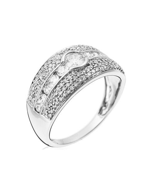 Bague Jonc Lumineux Diamants 0.75 ct or blanc