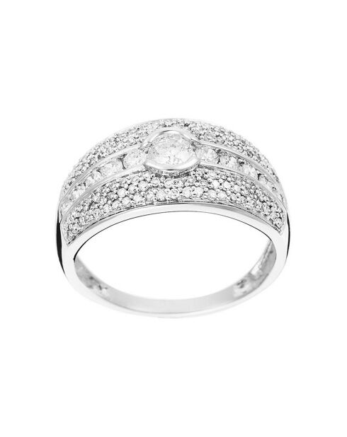Bague Jonc Lumineux Diamants 0.75 ct or blanc