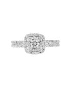 Funkelnder quadratischer Ring Diamanten 0,5 Karat Weißgold