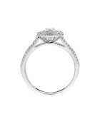 Funkelnder quadratischer Ring Diamanten 0,5 Karat Weißgold