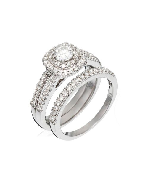 2 Bagues Carré Passion Diamants 0.75 ct or blanc