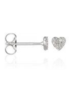 Boucles d'oreilles Coeurs Diamants 0.07 ct or blanc