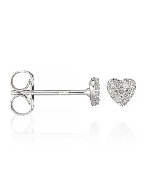 Boucles d'oreilles Coeurs Diamants 0.07 ct or blanc