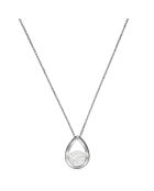 Pendentif  & Chaîne Goutte Somptueuse Diamants 0.06 ct or blanc