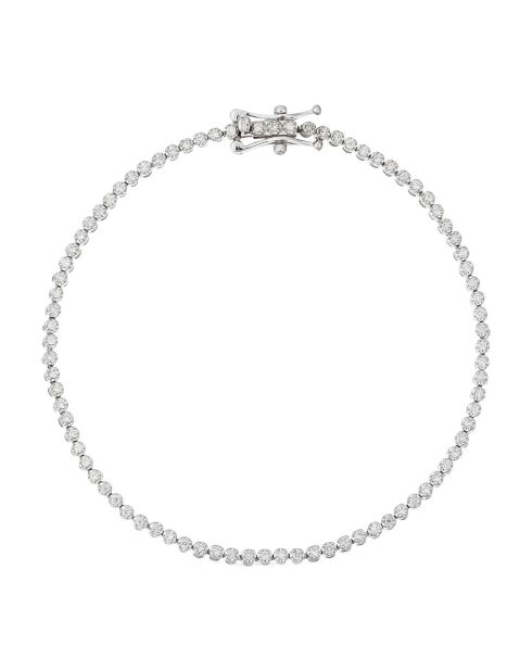 Brazalete River en oro blanco de 1 quilate con diamantes