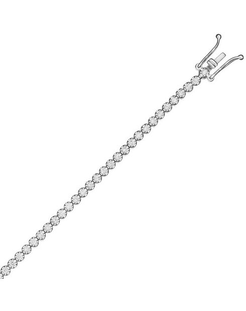 Brazalete River en oro blanco de 1 quilate con diamantes