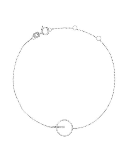 Bracciale Barette con diamanti cerchiati in oro bianco 0,02 ct