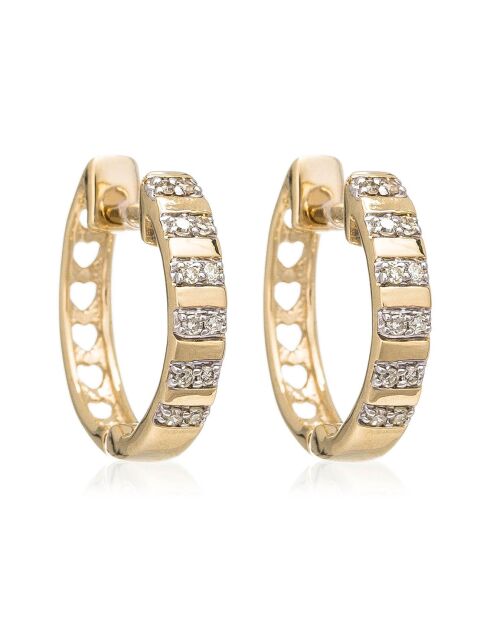 Boucles d'oreilles Linéa Diamants 0.08 ct or jaune