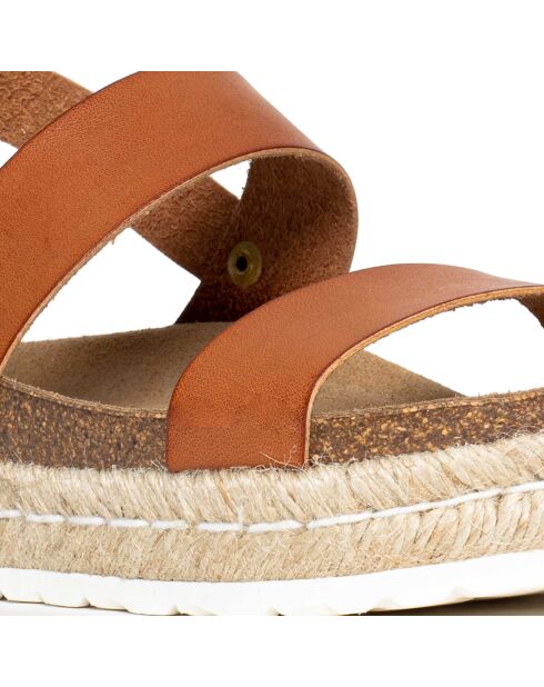 Sandales à plateforme en Cuir Kalmie camel