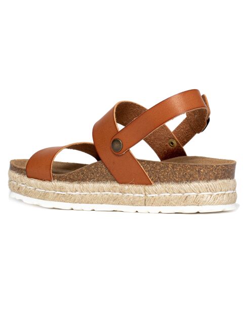 Sandales à plateforme en Cuir Kalmie camel