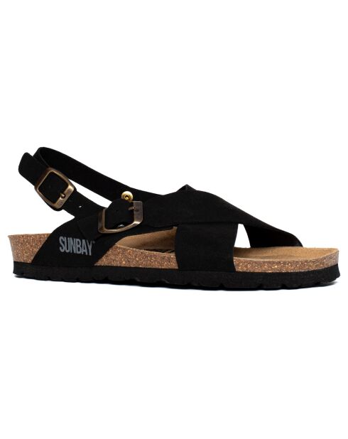 Sandales en Velours de Cuir Augusta noires