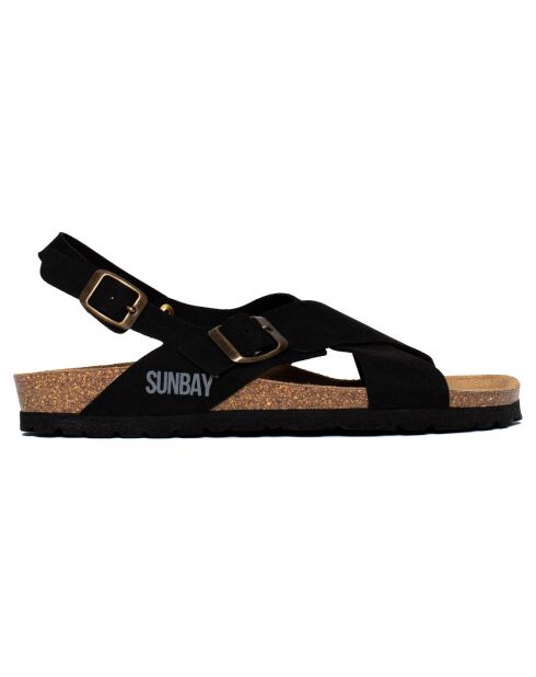 Sandales en Velours de Cuir Augusta noires