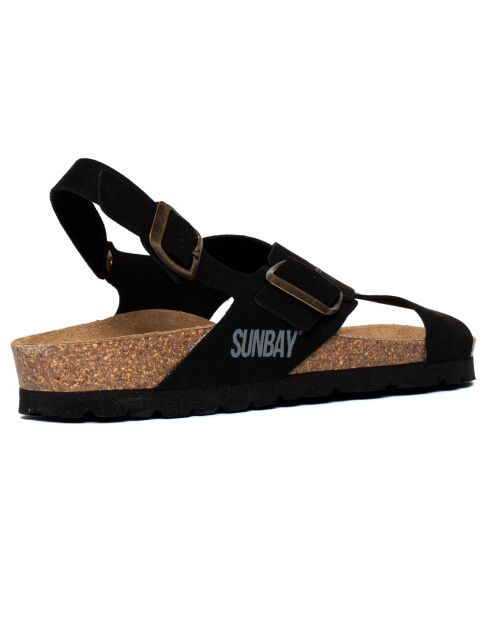 Sandales en Velours de Cuir Augusta noires