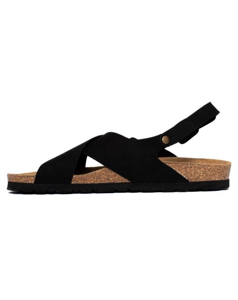 Sandales en Velours de Cuir Augusta noires