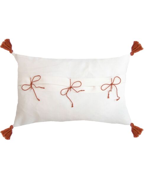 Housse de coussin Matisse brodée brique - 50x30 cm