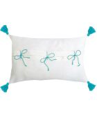 Housse de coussin Matisse brodée aqua - 50x30 cm