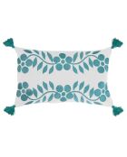 Housse de coussin Matisse brodée aqua - 50x30 cm