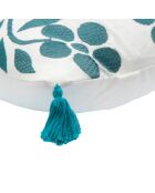 Housse de coussin Matisse brodée aqua - 50x30 cm