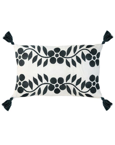 Housse de coussin Matisse brodée noire - 50x30 cm