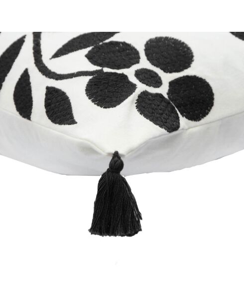 Housse de coussin Matisse brodée noire - 50x30 cm