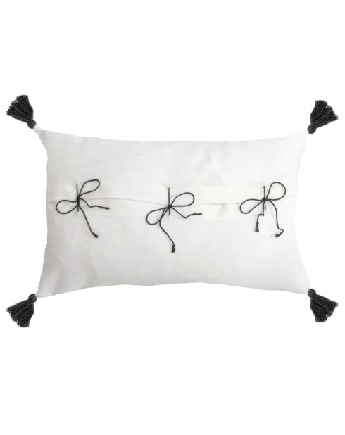 Housse de coussin Matisse brodée noire - 50x30 cm