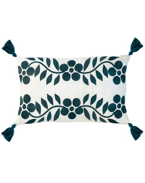 Housse de coussin Matisse brodée bleu nuit - 50x30 cm