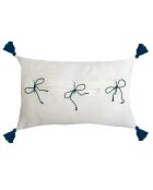 Housse de coussin Matisse brodée bleu nuit - 50x30 cm