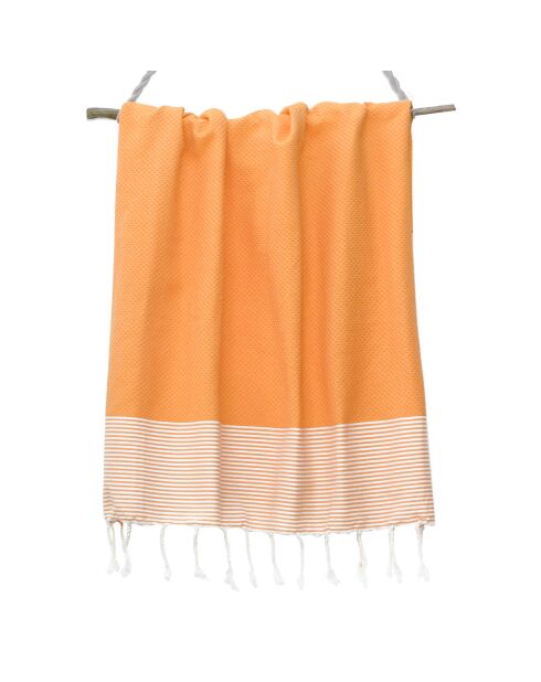 Fouta Ibiza Honeycomb arancione/bianco - 100x200 cm