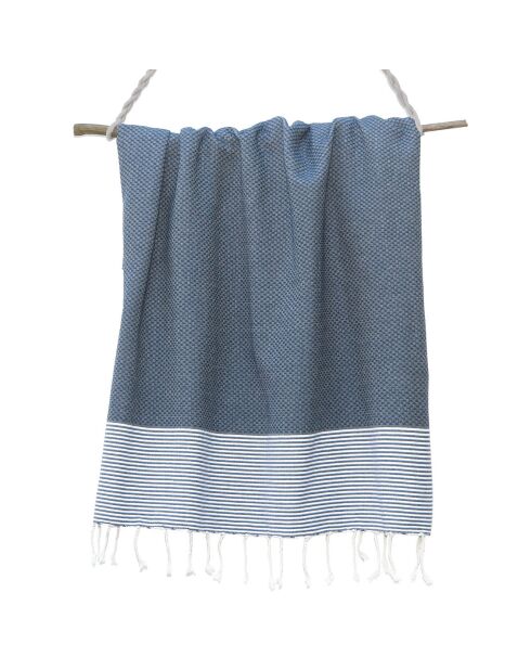 Ibiza Honeycomb Fouta jeans blu/bianco - 100x200 cm