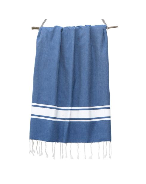 St Tropez Traditional Fouta Griechisch blau/weiß - 100x200 cm
