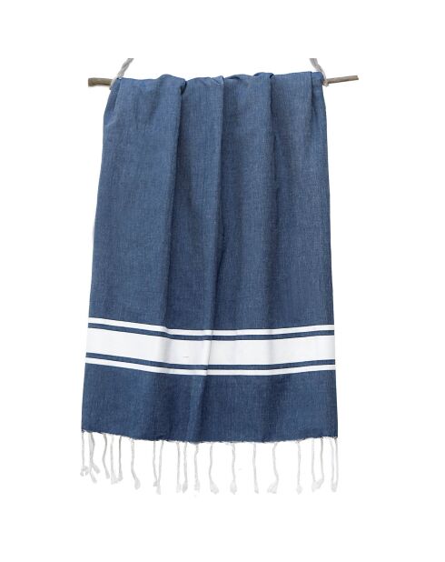 St Tropez Traditional Fouta jeans blau/weiß - 100x200 cm