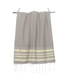 Fouta Nid d'Abeille Lurex Hamptons taupe clair/doré - 100x200 cm