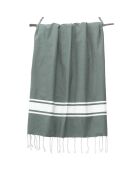 Fouta Traditionnelle St Tropez gris moyen/blanc - 100x200 cm