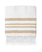 Fouta Famiglia XXL Hamptons en forma de panal blanco/dorado - 200x200 cm