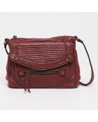 Sac bandoulière en Cuir d'Agneau Giulia bordeaux - 23.5x3x19.5 cm