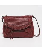 Sac bandoulière en Cuir d'Agneau Giulia bordeaux - 23.5x3x19.5 cm