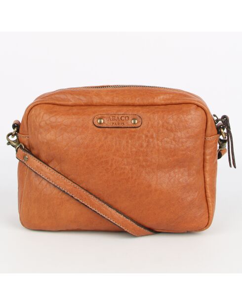 Maelys Schultertasche aus kamelfarbenem Lammleder - 22,5x7x16 cm