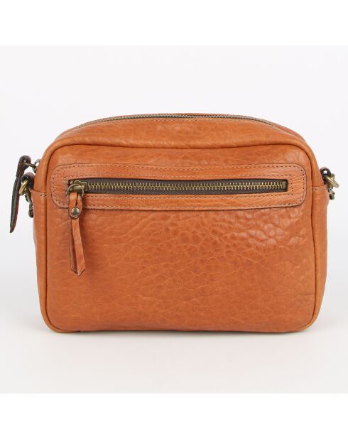 Maelys Schultertasche aus kamelfarbenem Lammleder - 22,5x7x16 cm