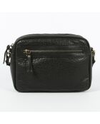 Sac bandoulière en Cuir d'Agneau Maelys noir - 22.5x7x16 cm