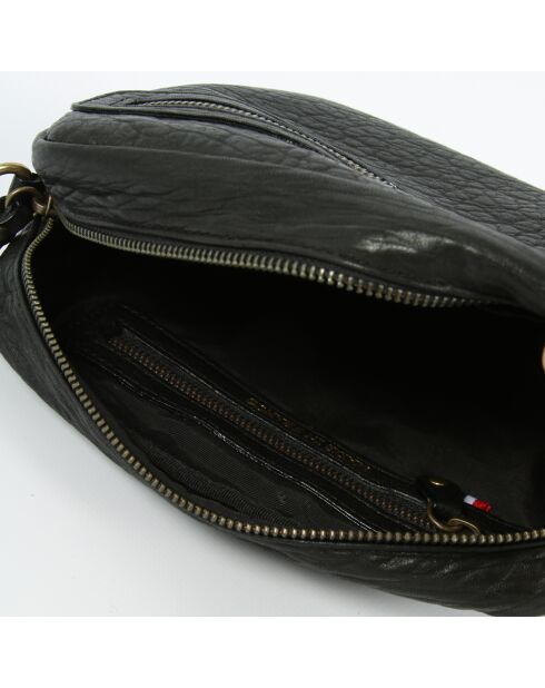 Maelys schwarze Schultertasche aus Lammleder - 22,5x7x16 cm