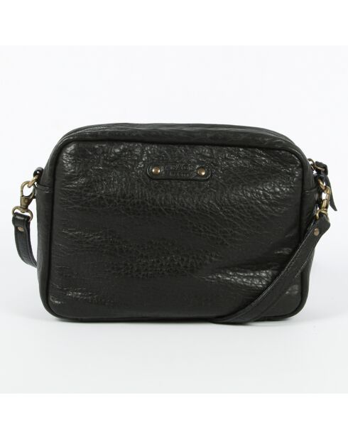 Maelys schwarze Schultertasche aus Lammleder - 22,5x7x16 cm