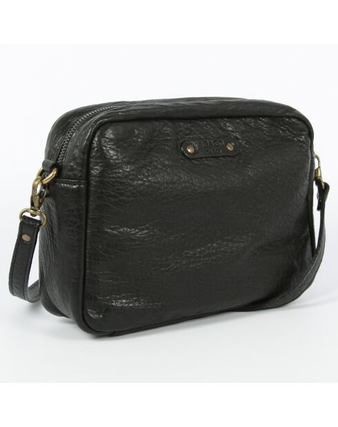Maelys schwarze Schultertasche aus Lammleder - 22,5x7x16 cm