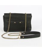 Sac bandoulière en Cuir d'Agneau Louise noir - 20x4x11.5 cm