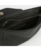 Sac bandoulière en Cuir d'Agneau Louise noir - 20x4x11.5 cm