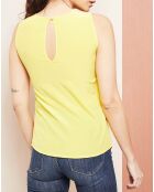 Top plissé 100% Soie jaune