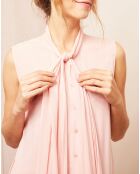 Blouse à volants rose
