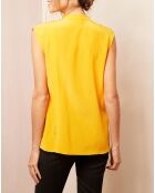 Top 100% Soie boutonné jaune