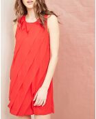 Robe à volants grenat