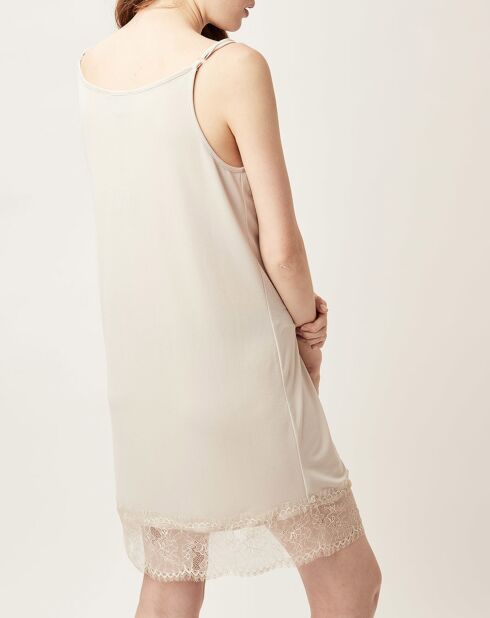Robe base dentelle beige