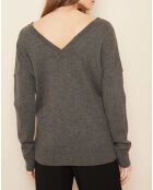 Pull col V 100% Cachemire anthracite